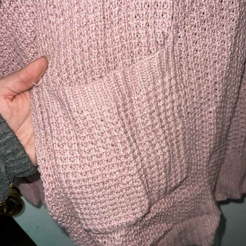 American Eagle Dusty Pink Knit Waterfall Cardigan Size Medium - Picture 4 of 7